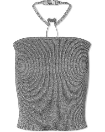 Gcds Hoop Metallic Knit Top - Grey