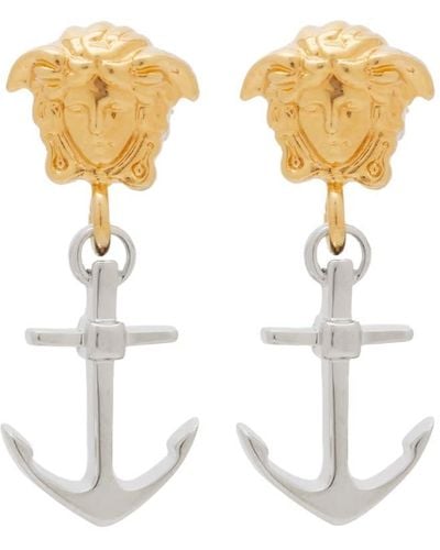 Versace Anchor Medusa Earrings - Metallic
