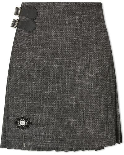 Charles Jeffrey Mini Kilt Skirt - Gray