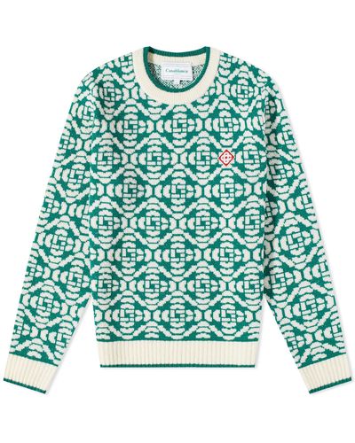 Casablanca Monogram Wicker Knit Crewneck Sweater on SALE