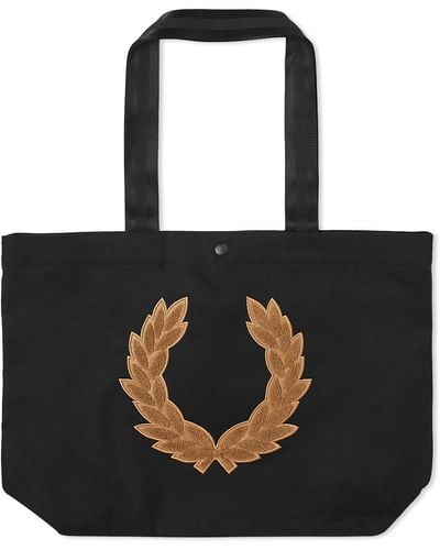 Fred Perry Laurel Wreath Canvas Tote Bag - Black
