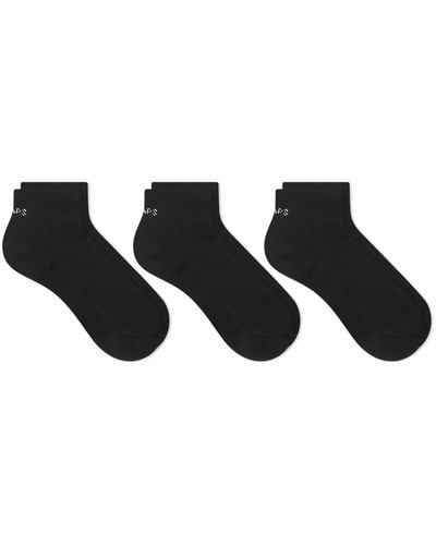 WTAPS Skivvies 04 3-Pack Half Sock - Black
