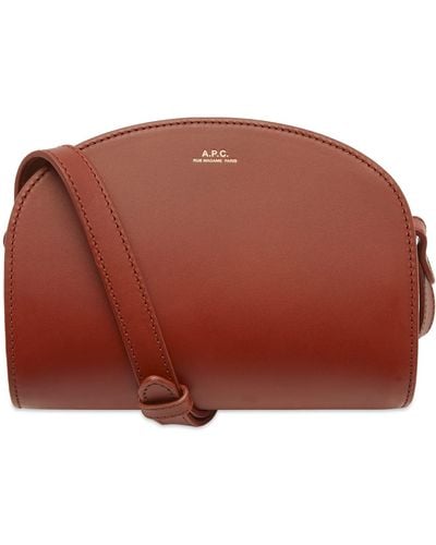 A.P.C. Demi Lune Mini Shoulder Bag - Red
