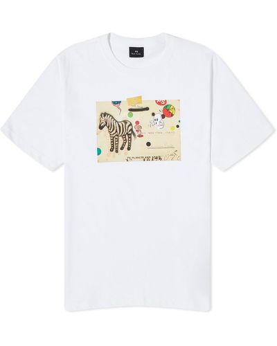 Paul Smith Zebra Card T-Shirt - White