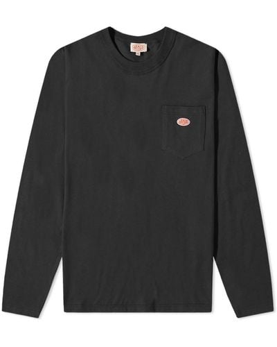 Armor Lux Long Sleeve Logo Pocket T-Shirt - Black