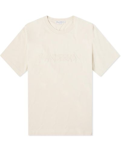 JW Anderson Logo Embroidery T-Shirt - Natural