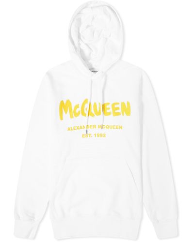 Alexander McQueen Graffiti Logo Hoodie - White