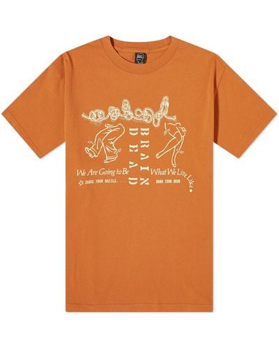 Brain Dead Life Beyond T-Shirt - Orange