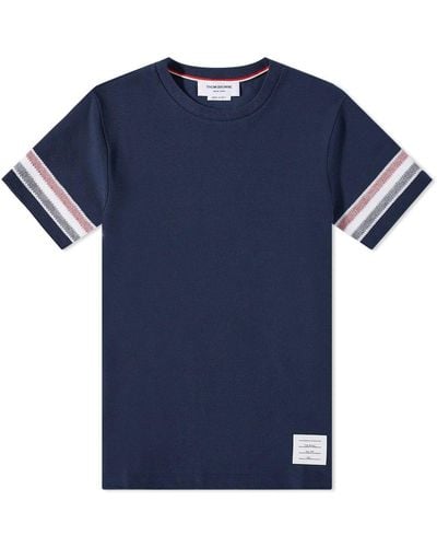 Thom Browne Striped Sleeve T-Shirt - Blue
