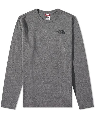 The North Face Long Sleeve Box T-Shirt - Grey