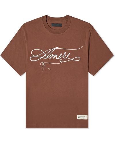 Amiri Stitch T-Shirt - Brown