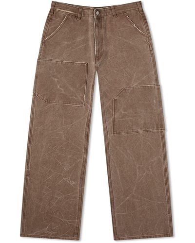 Acne Studios Palma Patch Canvas Work Trousers - Brown
