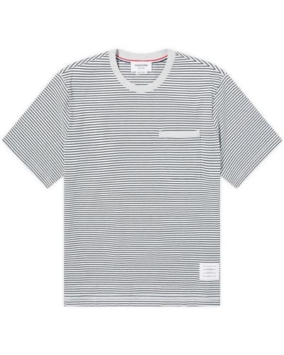 Thom Browne Oversized Pocket Stripe T-Shirt - Grey