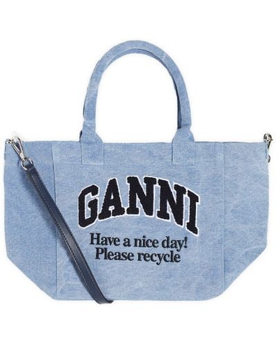 Ganni Small Easy Shopper Bag - Blue