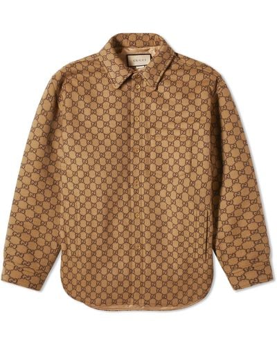 Gucci Gg Monogram Overshirt - Brown