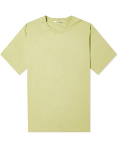 AURALEE Luster Plaiting T-Shirt - Yellow