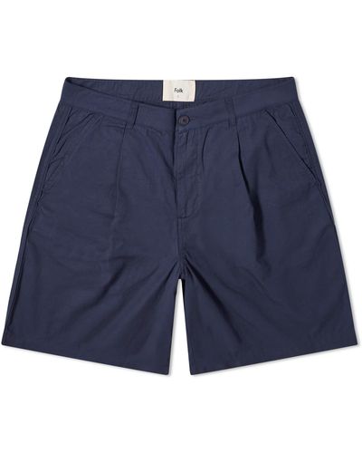 Folk Wide Fit Shorts - Blue