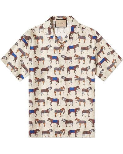 Gucci Horse Parade Vacation Shirt - Natural