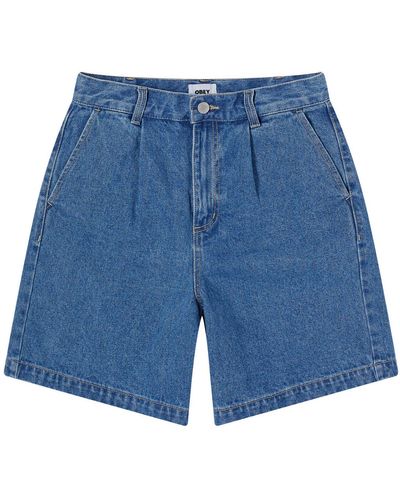 Obey Eli Pleated Short - Blue