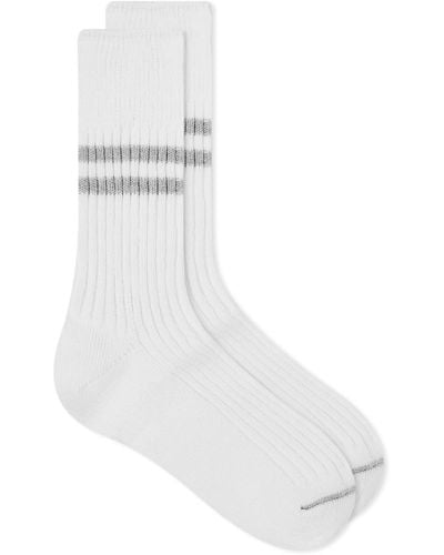 RoToTo Hemp Organic Cotton Stripe Sock - White