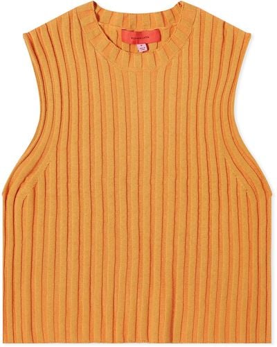 Eckhaus Latta Keyboard Knitted Vest Top - Orange