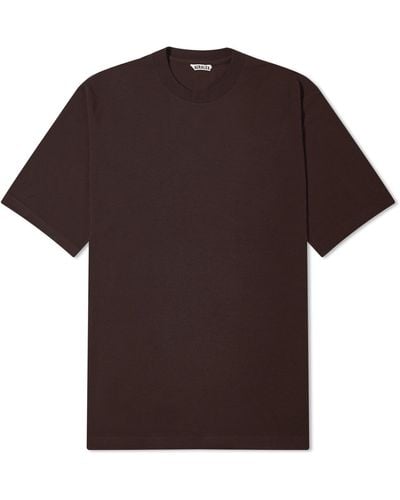 AURALEE Super Soft Wool Jersey T-Shirt - Brown