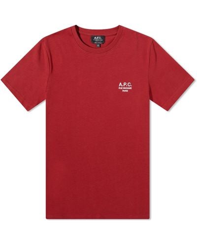 A.P.C. Raymond Logo T-Shirt - Red