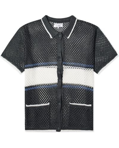 F/CE Mesh Knitted Short Sleeve Shirt - Black