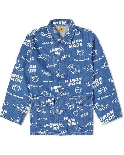 Human Made Printed Denim Coverall Jacket - Blue