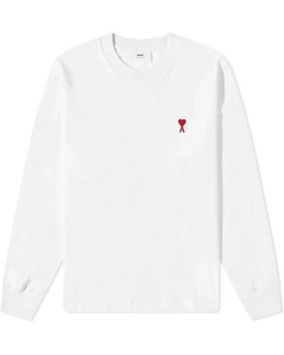 Ami Paris Ami Long Sleeve A Heart T-Shirt - White