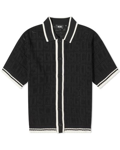 Gcds Short Sleeve Monogram Knit Shirt - Black