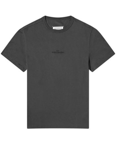 Maison Margiela Embroidered Text Logo T-Shirt - Black