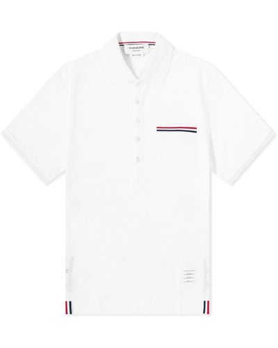 Thom Browne Mercerised Pique Polo Shirt - White