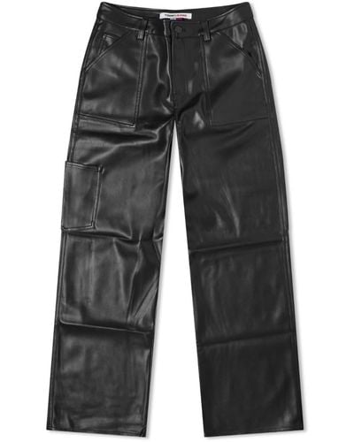 Tommy Hilfiger Faux Leather Trousers - Grey
