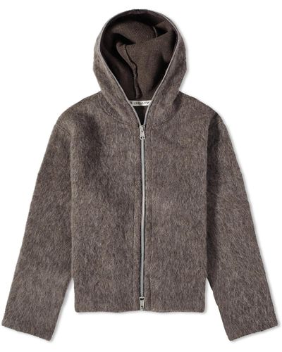 Our Legacy Full Zip Knitted Hood - Grey