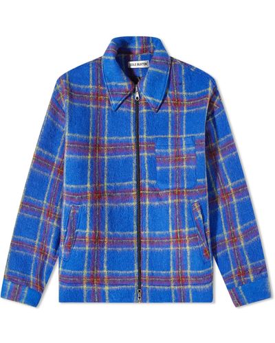 Cole Buxton Flannel Overshirt - Blue