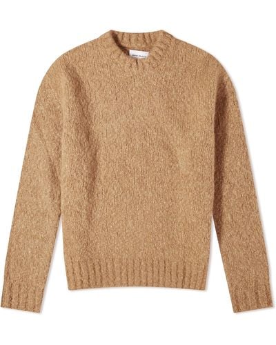 Norse Projects Rasmus Relaxed Flame Alpaca Crew Knit - Brown