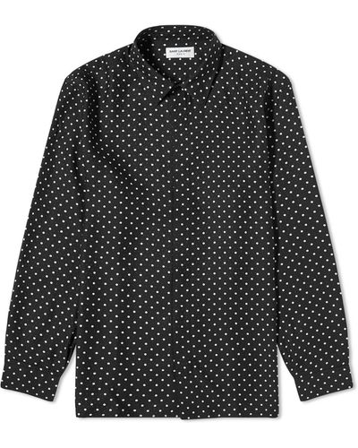 Saint Laurent Polka Dot Shirt - Black