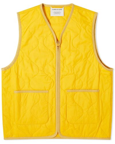 A Kind Of Guise Bogdan Quilted Vest - Yellow