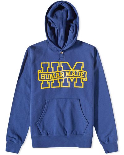 Human Made Snap Popover Hoodie - Blue