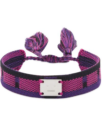 Acne Studios Amika Face Friendship Bracelet - Purple