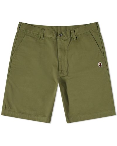 A Bathing Ape One Point Chino Shorts - Green