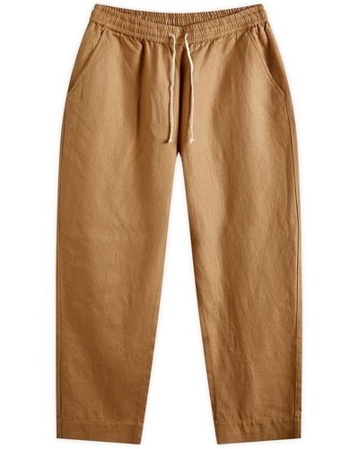 Universal Works Linen Cotton Judo Trousers - Brown