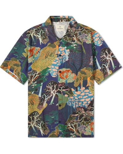 Folk Patterned Vacation Shirt End Exclusive - Blue