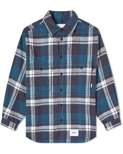 WTAPS 11 Checked Flannel Shirt - Blue