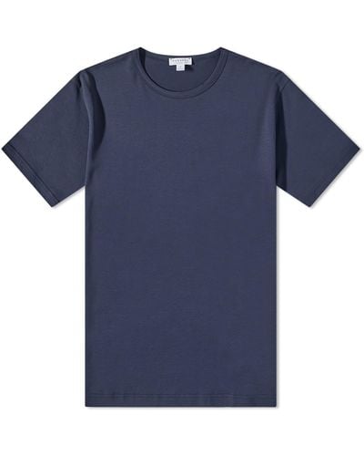 Sunspel Classic Crew Neck T-Shirt - Blue