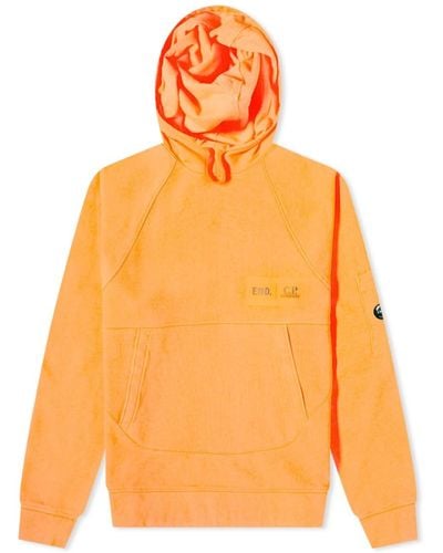 C.P. Company End. X ‘Adapt’ Plated Fluo Fleece Hoodie - Orange