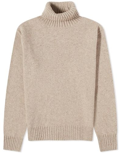 Universal Works Eco Wool Roll Neck Knit - Natural