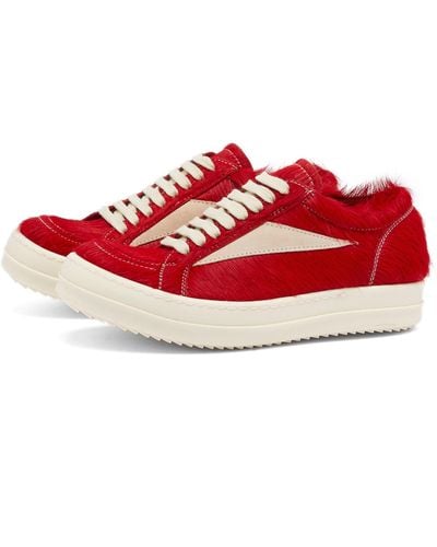 Rick Owens Fur Shoes Trainers - Red
