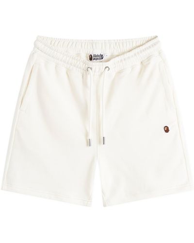 A Bathing Ape One Point Sweat Short - White